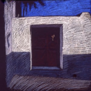 Dark Gate, Rhodes 1995, pastel, 19x25". by Michael Newberry