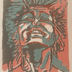 Newberry, Joker, 1978,  litho 1/2, 14x12" by Michael Newberry