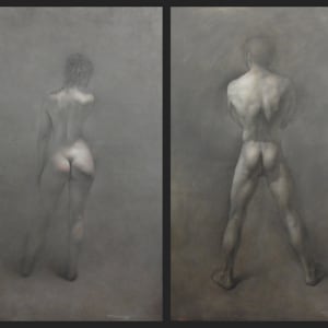 Newberry, Adam and Eve diptych, oil on linen, 72x92" by Michael Newberry