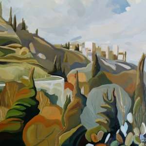 Albaicin Hillside with Alhambra by Phyllis Bryce Ely