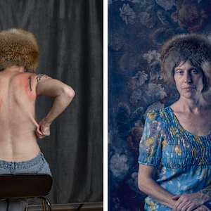 Self Portraits with Fur Hat by Cecilia Borgenstam