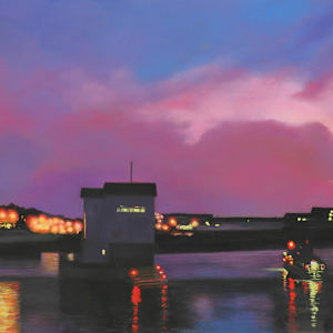 Nightfall at the Chincoteague Bridge by Alan Fink