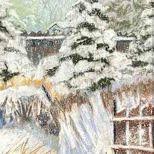 Snow Felled Fence by Jean R Frey