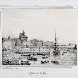 Château de Saint-Malo - vue prise à bord de la Fauvette by Hyacinthe Lorette