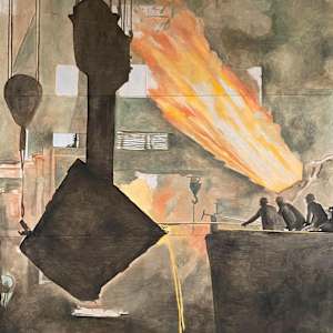 "Interior Blow Off" by Cory Bonnet by Patterns of Meaning  Image: "Interior Blow Off" by Cory Bonnet
Oil on Wood Panel 