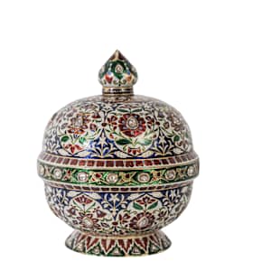 A Diamond-Set Enamelled gold lidded bowl