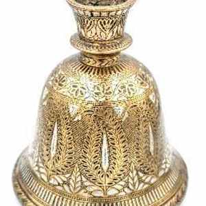 Silver Inlay Brass Huqqa Base