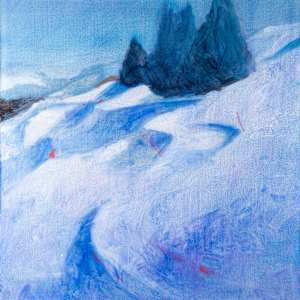 Brume et zigzags à Rochebrune, 81 cm x 100 cm by de Miollis