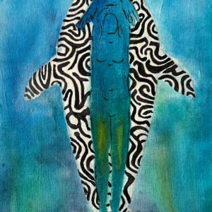 Woman in Whale Drawing by Kimberly Callas 