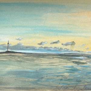 Sunrise over Dueling lighthouses;  Long Beach Cove, MA by Adrian Molina, Image 1.