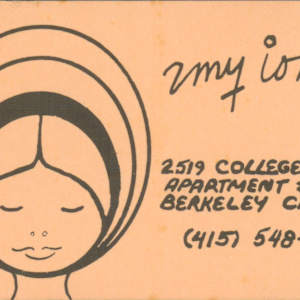 Selection of Business Cards by Amy Ione  Image: 1978 Business card with original graphic image.