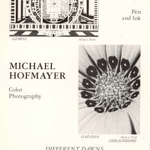 Selection of Exhibition Cards by Amy Ione  Image: Exhibition card:
Different Dawns (with Michael Hofmayer)
Au Coquelet, Berkeley, CA
April 6-April 30, 1983