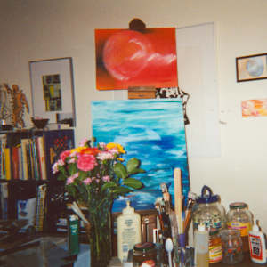 Orange Ball by Amy Ione  Image: Orange Ball in the studio.