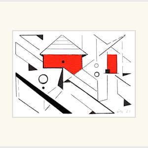 Mobile Abstraction by Amy Ione  Image: Ink and acrylic painting on archival paper.