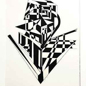 Home in my Heart (Original Oil and Ink Painting on Wood by Amy Ione) by Amy Ione  Image: Black-and-white version used in the1988 Tjotjok book.