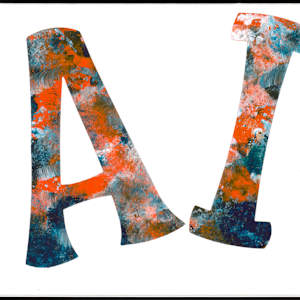 AI series (4 pieces) by Amy Ione  Image: AI card. This hand painted AI card is also a part of the series. It is available <a href="https://www.diatropebooks.com/product/8877">here</a>. 