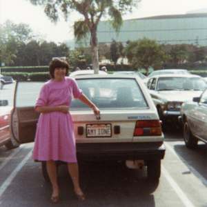 Photographs over the years by Amy Ione  Image: Amy Ione, 1983. First car, with personalized plate.