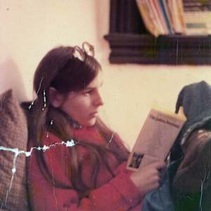 Photographs over the years by Amy Ione  Image: Around 1972 in Ann Arbor, Michigan, still reading. The pictured book is the Golden Notebook, a 1962 novel by the British writer Doris Lessing. 