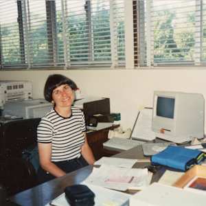 Photographs over the years by Amy Ione  Image: Office, circa 1995. Note the small Apple computer on the desk.