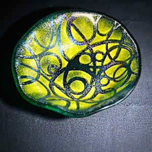 Iridescent stenciled bowl by Susan Mason, Image 2.