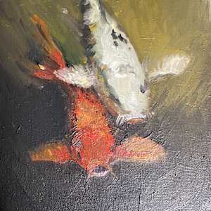 Waterscape with koi carp by Karin Moustakas