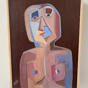 Jackie by Karin Moustakas  Image: Front profile, Box Framed in Beech Veneer