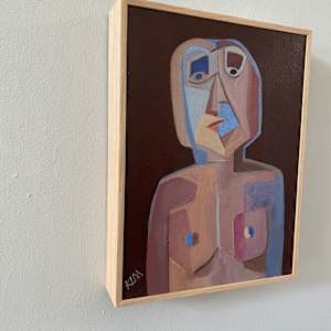 Jackie by Karin Moustakas  Image: Side profile, Box Framed in Beech Veneer