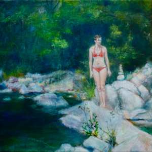 Am Fluss Frau by Julia Kaulbach