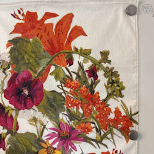 Orange Lilly tea towel by nikki  Image: Upper right hand corner.