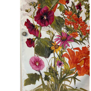 Orange Lilly tea towel by nikki  Image: Lower left corner.
