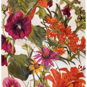 Orange Lilly tea towel by nikki 