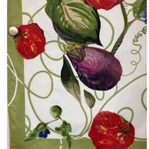 Vegetable tea towel by nikki  Image: Lower left hand corner.