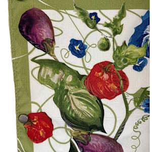 Vegetable tea towel by nikki  Image: Upper left hand corner.