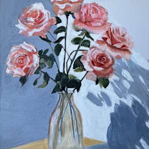 Peachy Roses by Sandy Katz