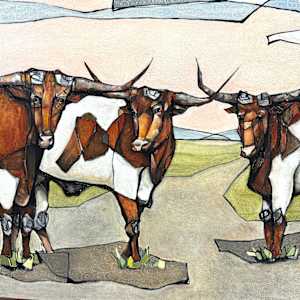 Three Bulls by Young Kim 