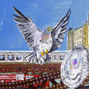 A City Called Tomorrow by Douglas Black  Image: DETAIL of the frightened pigeon and balloon