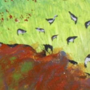 Idyllic Neolithic Diptych by Douglas Black  Image: Detail of Geese, Idyllic Neolithic Diptych