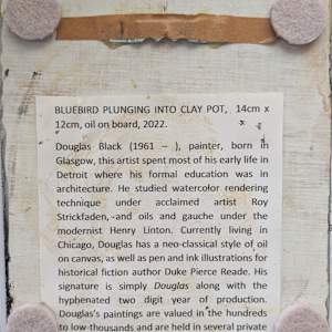 Bluebird Plunging Into Clay Pot by Douglas Black  Image: Back, Bluebird Plunging Into Clay Pot