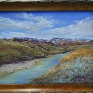Snowy Peaks on the Rio Grande by Lindy Cook Severns 