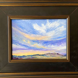 Last  Call for Sunset  Image: custom framed in wide expresso wood with antique gold accents