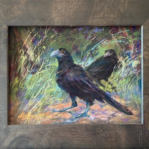Two of A Kind by Lindy Cook Severns  Image: framed in burled wood under museum acrylic