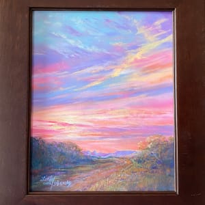 Road to Dawn by Lindy Cook Severns  Image: framed in wood under non-reflective museum glazing