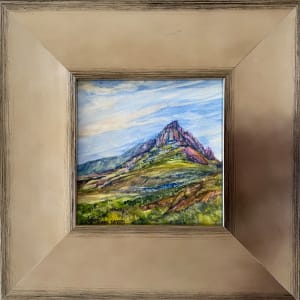 Mitre Peak in Monsoon Season by Lindy Cook Severns  Image: custom framed in sustainable wood with a lightly distressed pewter patina