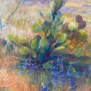 Lined in Blue by Lindy Cook Severns  Image: detail, prickly pear
