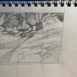 Bluebonnets on the Rocks by Lindy Cook Severns  Image: thumbnail value study worked out the patterns of light and dark