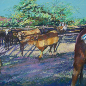 Sorting Cattle By Morning Light by Lindy Cook Severns 