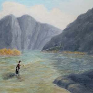 Fly Fishing the Mountain River by JM Sutherland, Image 1.