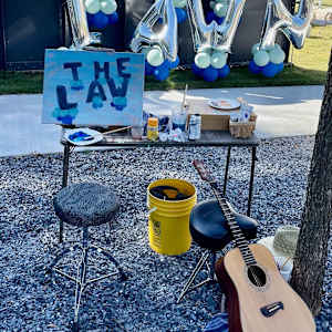 The Law of Justice by Lindsey Veil  Image: Artist’s setup at the festival.