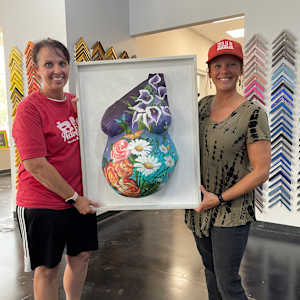 A Garden of Life and Love by Lindsey Veil  Image: Artist and happy Client - the commission is complete and framed, ready to go home!