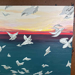 Elegy for Order by Lindsey Veil  Image: I add the highlights in at the end, and then layer with the textured paint last.